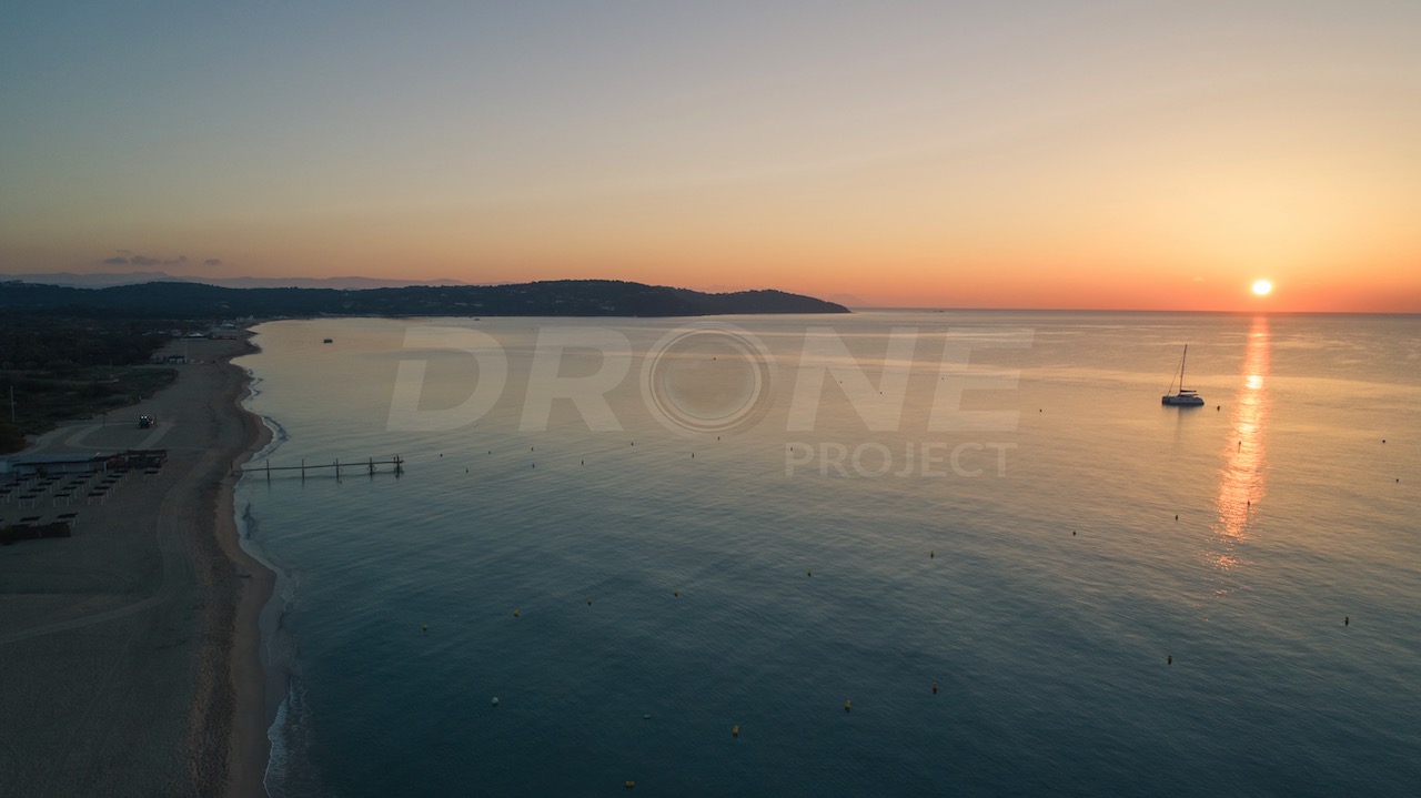 pampelonne sunset drone saint tropez